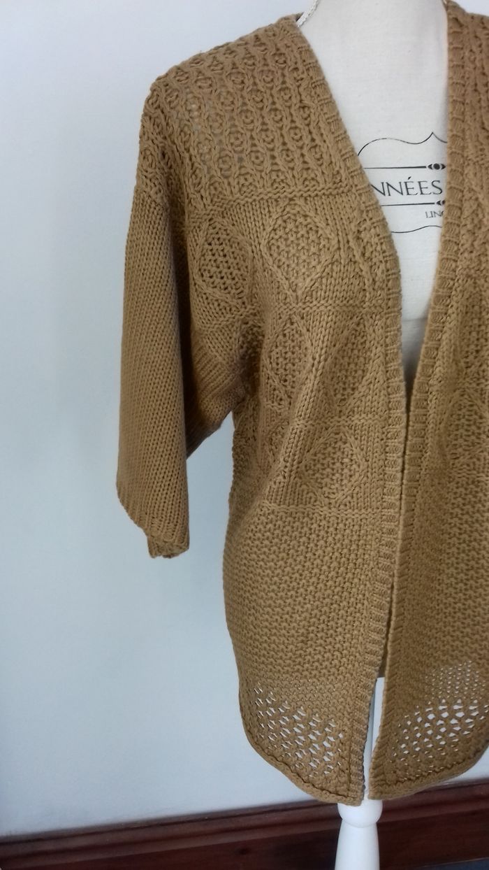 Gilet camel maille fantaisie - Kiabi - T. L/XL - photo numéro 7