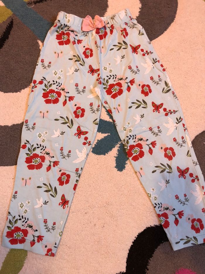 Pantalon fin fille 6 ans fleurs