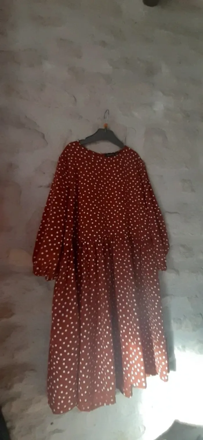Robe marron à pois taille 34 - photo numéro 2