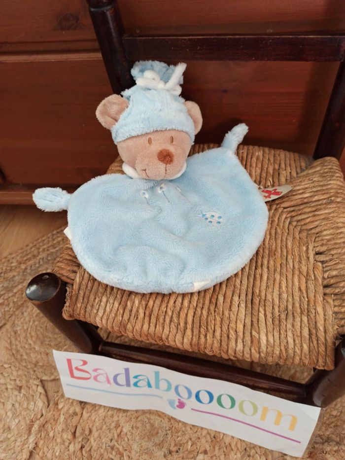Doudou Nicotoy ours bleu coccinelle tbe - photo numéro 2