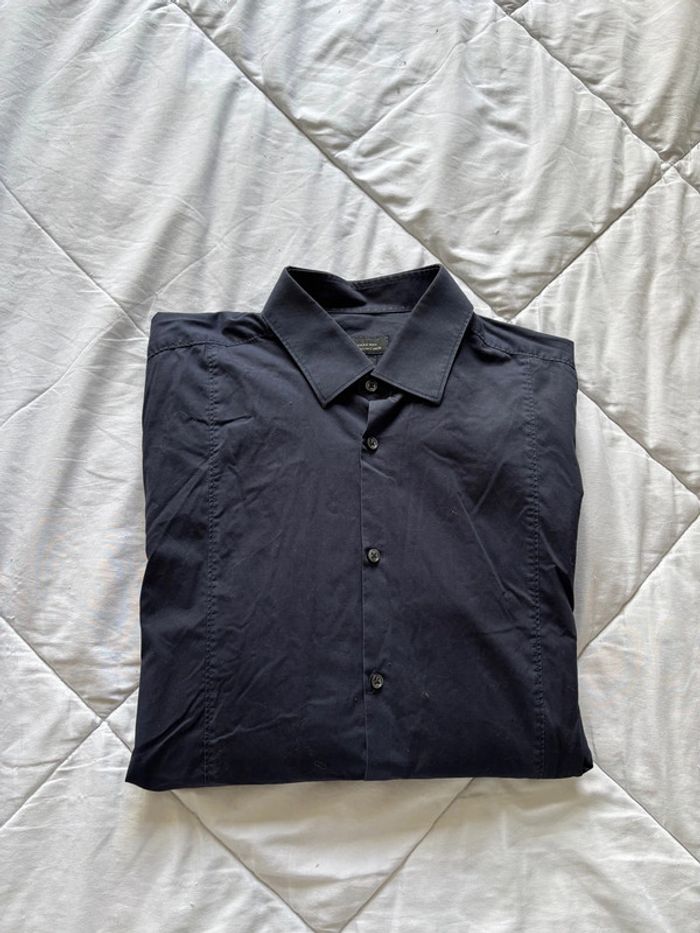 Chemise bleu marine homme black tag by Zara man slim fit ajustée début 2000 y2k taille M