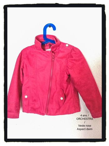 4 ans orchestra veste blouson rose style perfecto aspect daim toutes saisons /Excellent état