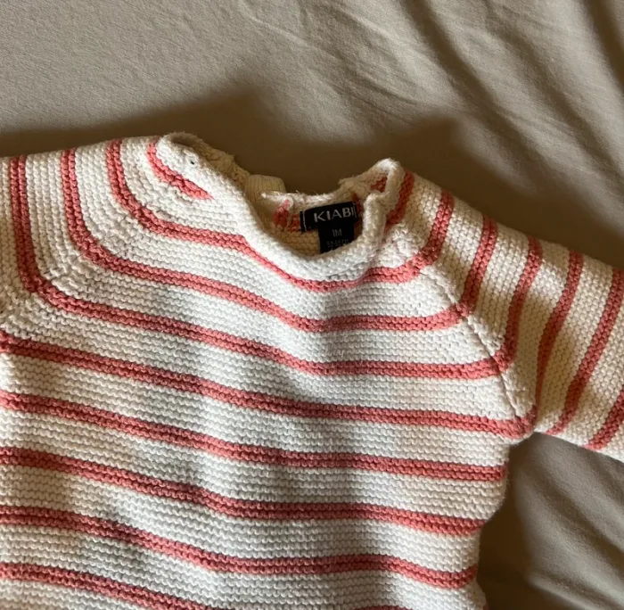 Pull bébé Kiabi 1M – Rayé blanc et rouge - photo numéro 2