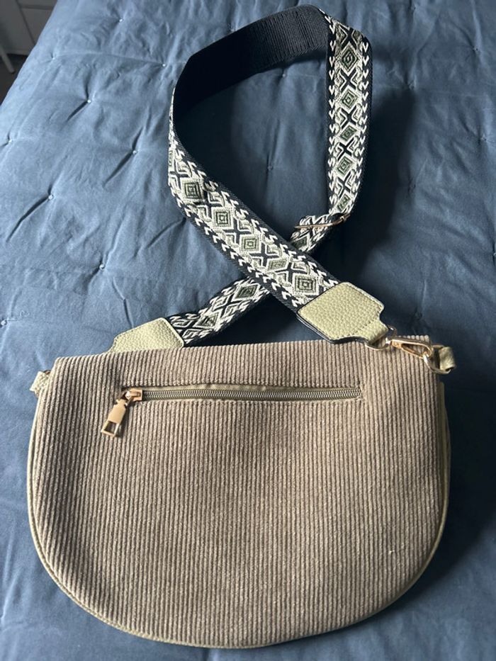 Sac à bandoulière kaki/marron - photo numéro 6