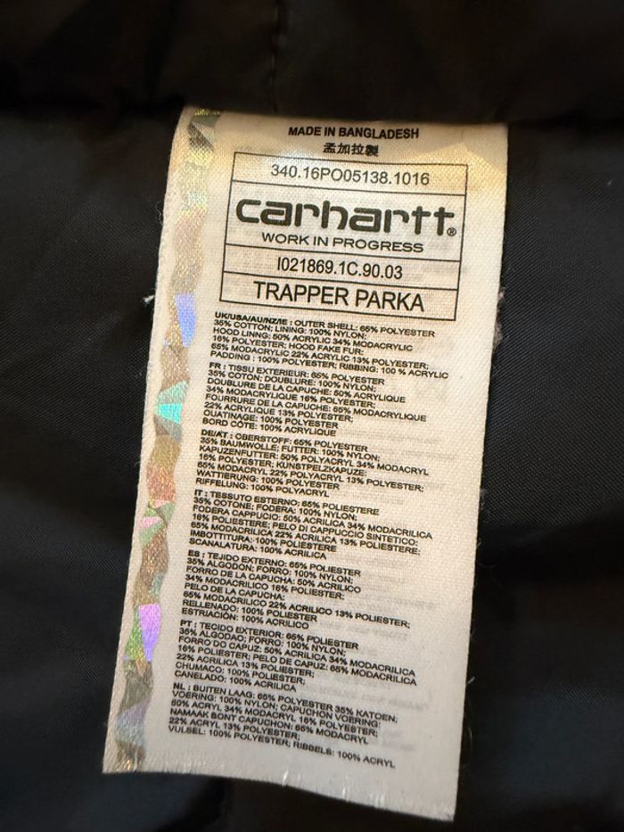 Parka Carhartt couleur bleu marine Taille S - photo numéro 6