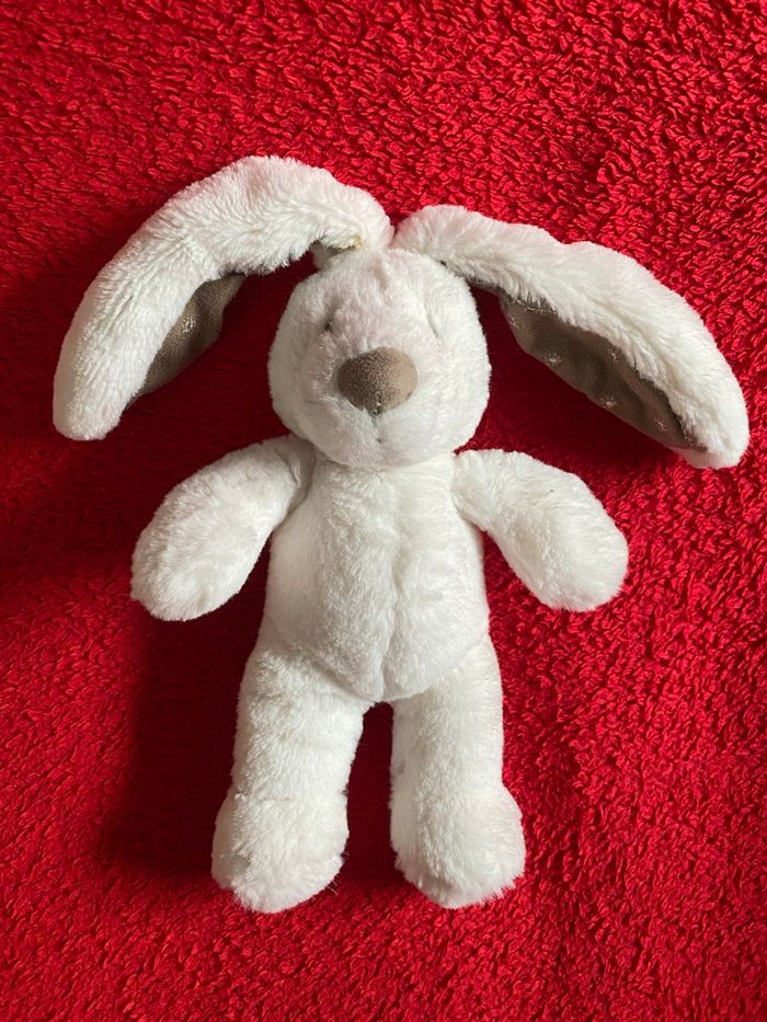 Pommette peluche doudou lapin pommette gris blanc extra doux neuf jamais utilisé - photo numéro 1