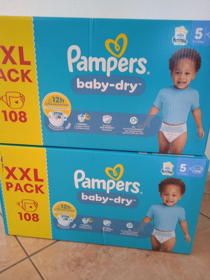 216 couches Pampers baby dry taille 5