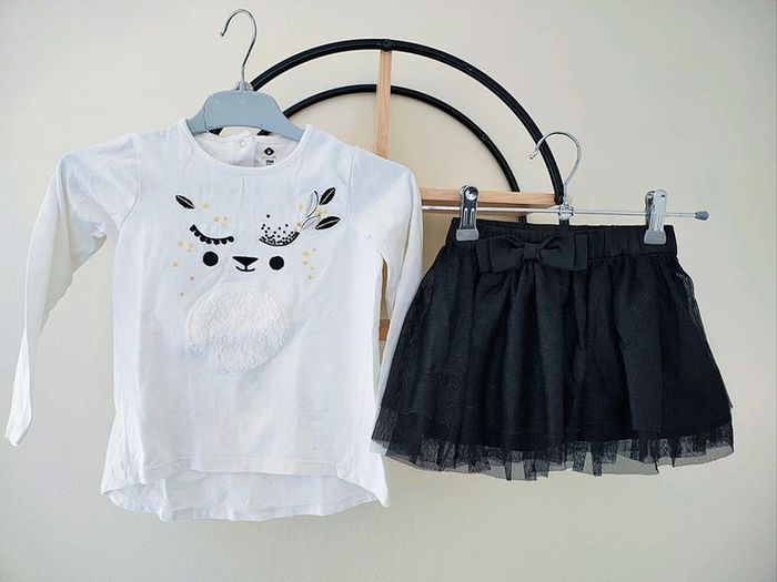 3 ans ensemble teeshirt Z et jupe tape a l'oeil