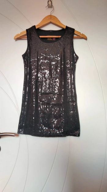 Débardeur noir à sequins vintage