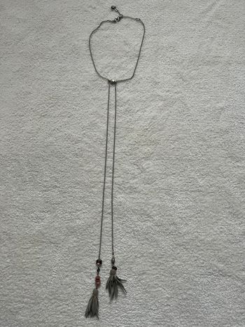 Sautoir barocco argenté à pompon