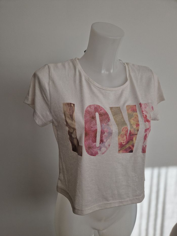 Top court blanc à écriture Love, Jennyfer - photo numéro 2