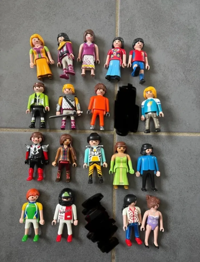 Personnages playmobil enfants adulte animaux chevaux, poulain - photo numéro 6