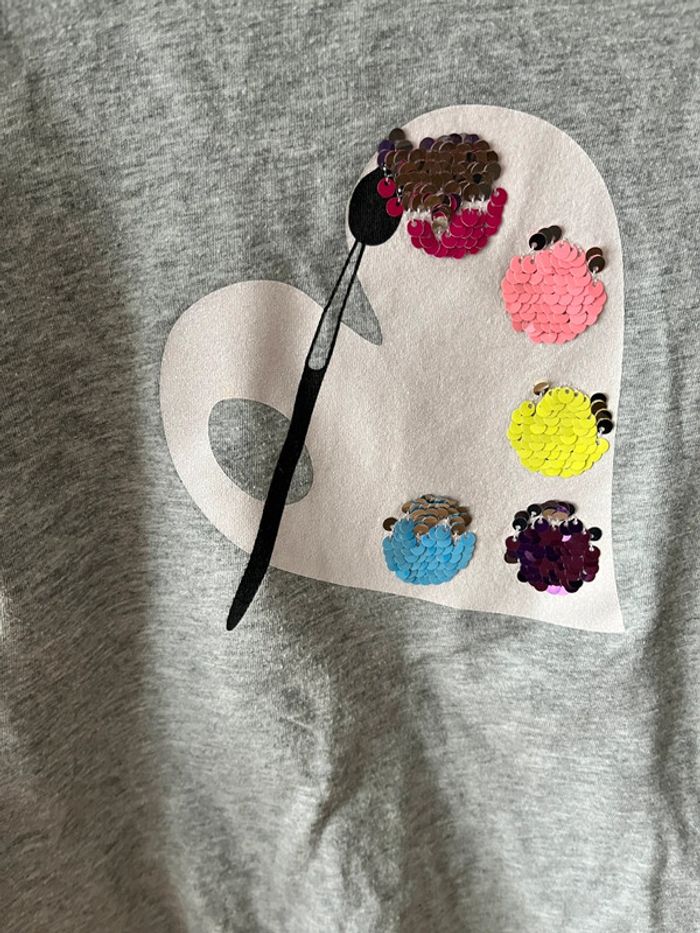 T-shirt sequin peinture - photo numéro 2
