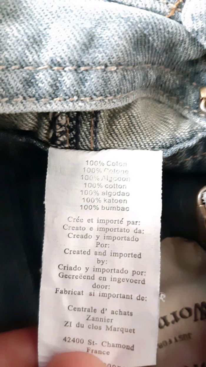 Salopette jeans garçon style délavé 100% coton - photo numéro 3