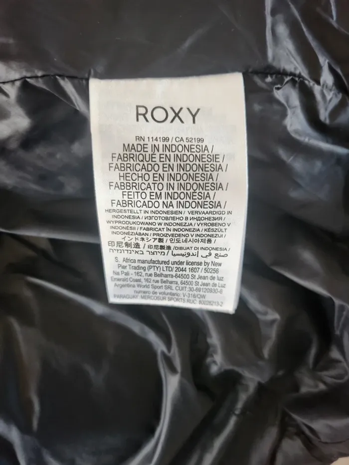 Doudoune fine veste imperméable manteau bleu marine taille S Roxy très bon état - photo numéro 6
