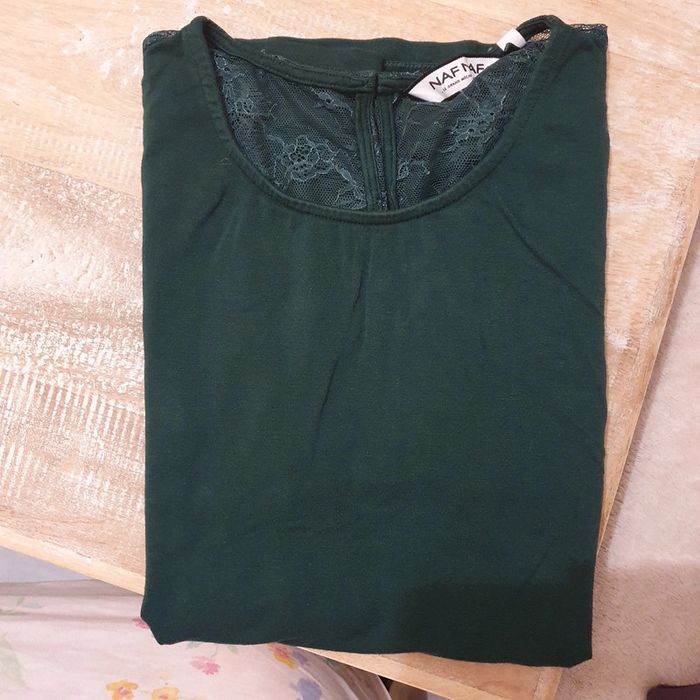 Joli haut NafNaf vert dentelle au dos taille S - photo numéro 6
