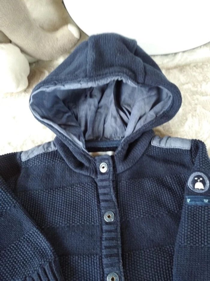 Veste gilet à pressions avec capuche Garçon 12 mois Pingouin Obaïbi - photo numéro 7