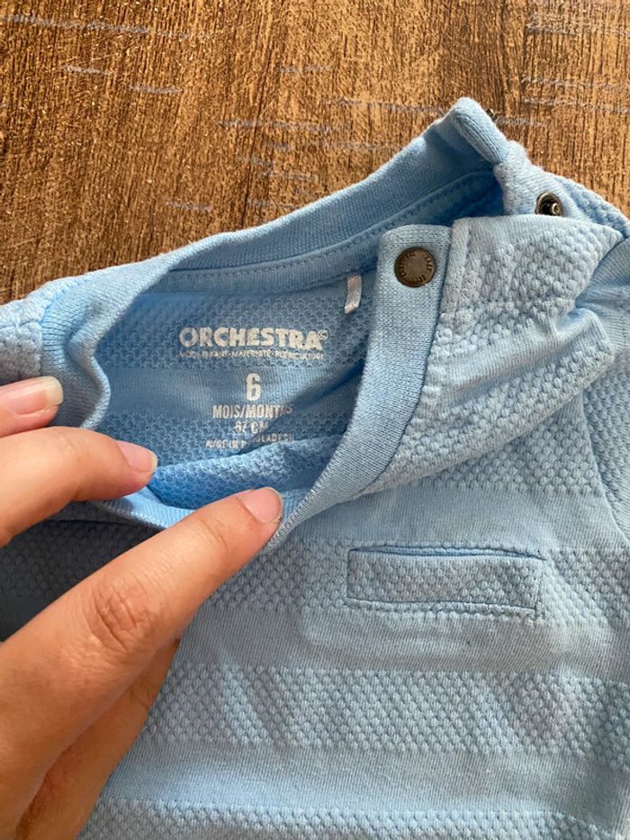 T-shirt manches courtes taille 6 mois Orchestra - photo numéro 2