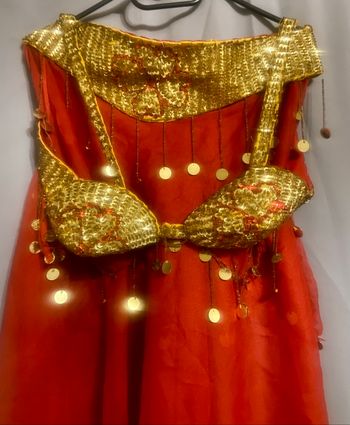 Costume oriental rouge et doré