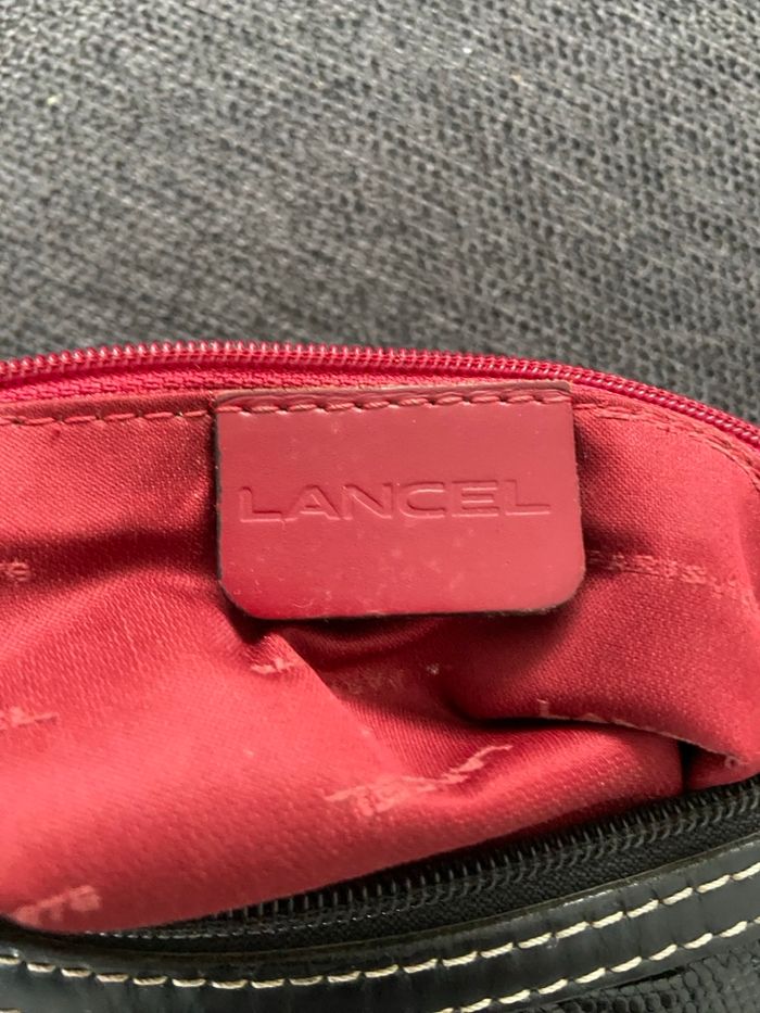 Sac à Main Vintage LANCEL Paris - Cuir Noir Aspect Lézard - Années 90/2000 - photo numéro 7