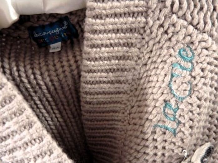 Gilet laine Fille 8 ans la compagnie des petits LCDP Long beige TBE - photo numéro 2