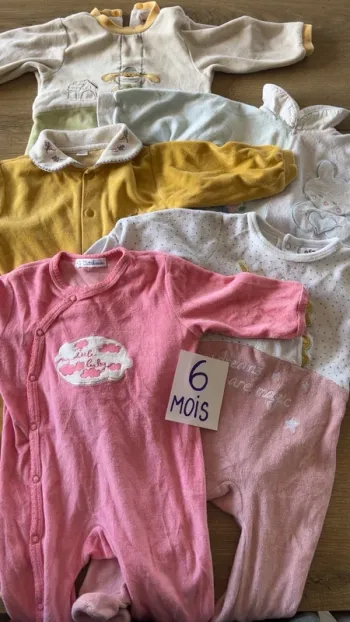 Pyjama velours fille 6 mois