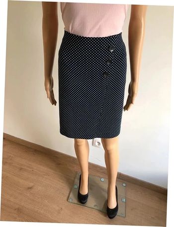 Jupe bleue marine à pois blancs Esprit taille XL TBE