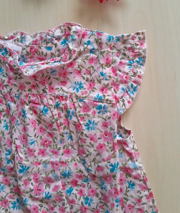 Blouse rose fleurie 12 mois - photo numéro 2