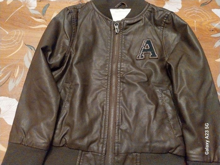 Blouson marron. simili cuir - photo numéro 2