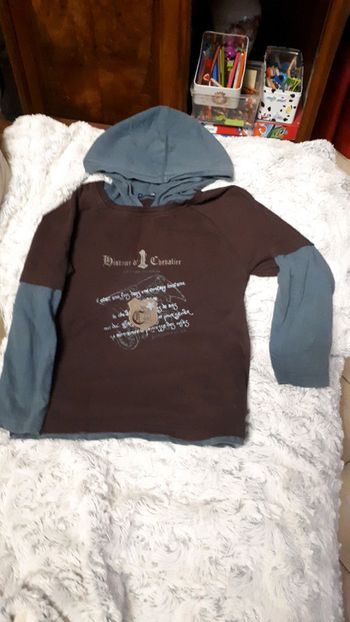 t shirt manche longue et capuche