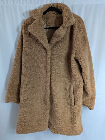 Manteau long femme marron / beige XL doux bouclette