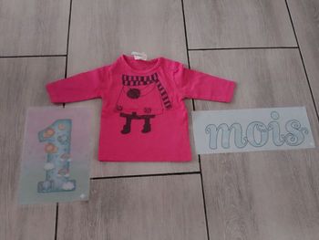 t-shirt manche longue 1 mois