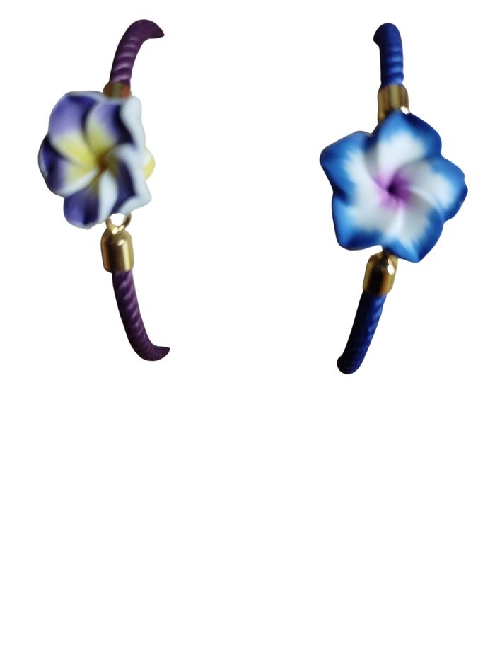 Bracelet cordon fleur coloré - photo numéro 4