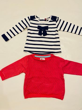 2 pulls fille 12 mois