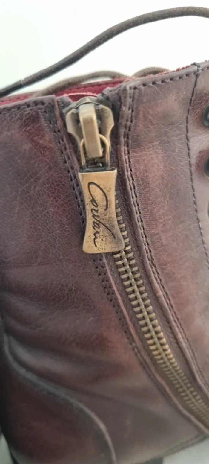 Bottines plates marron bordeaux corvari - photo numéro 5
