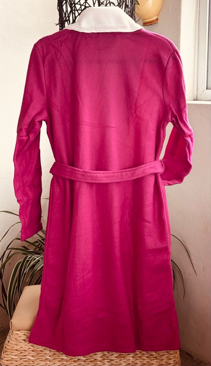 Peignoir Robe de chambre fuchsia col blanc Le Chamois T-M - photo numéro 4
