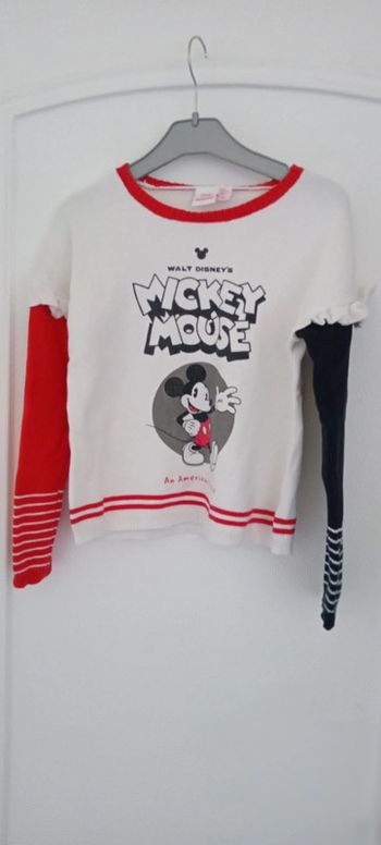 Pull en coton Mickey Mouse blanc fille 8 ans orchestra
