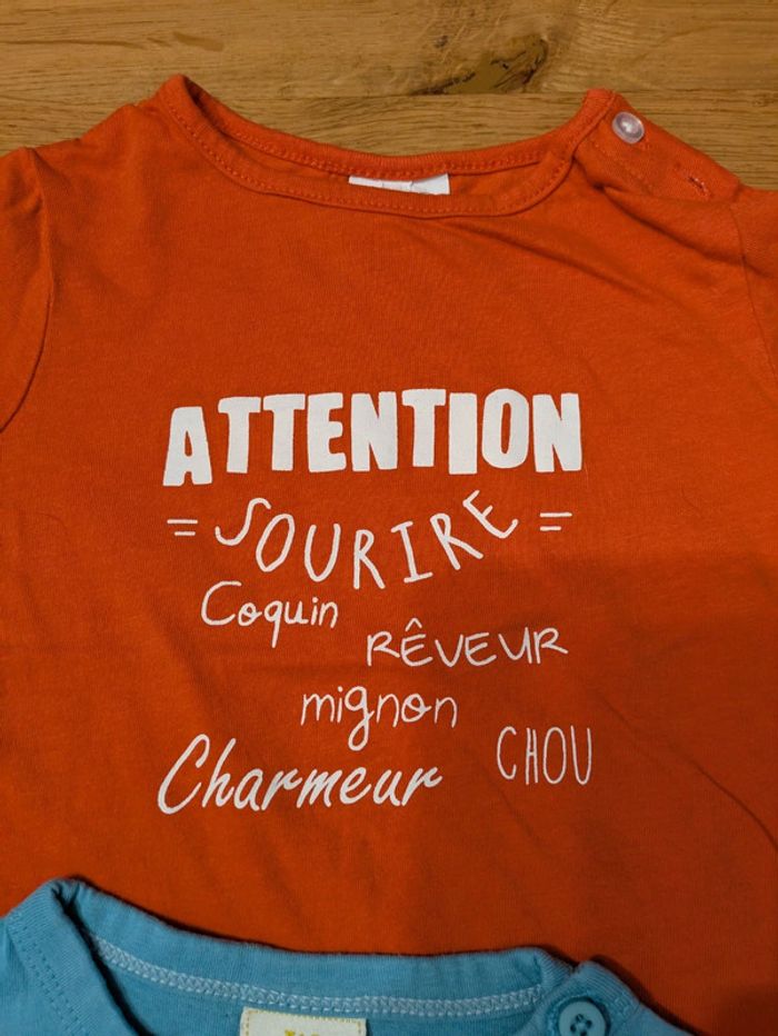 Lot de 2 tee-shirts 12 mois - photo numéro 2