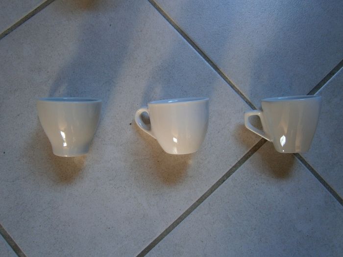 Lot de 6 tasses variées à espresso en céramique blanche - photo numéro 4