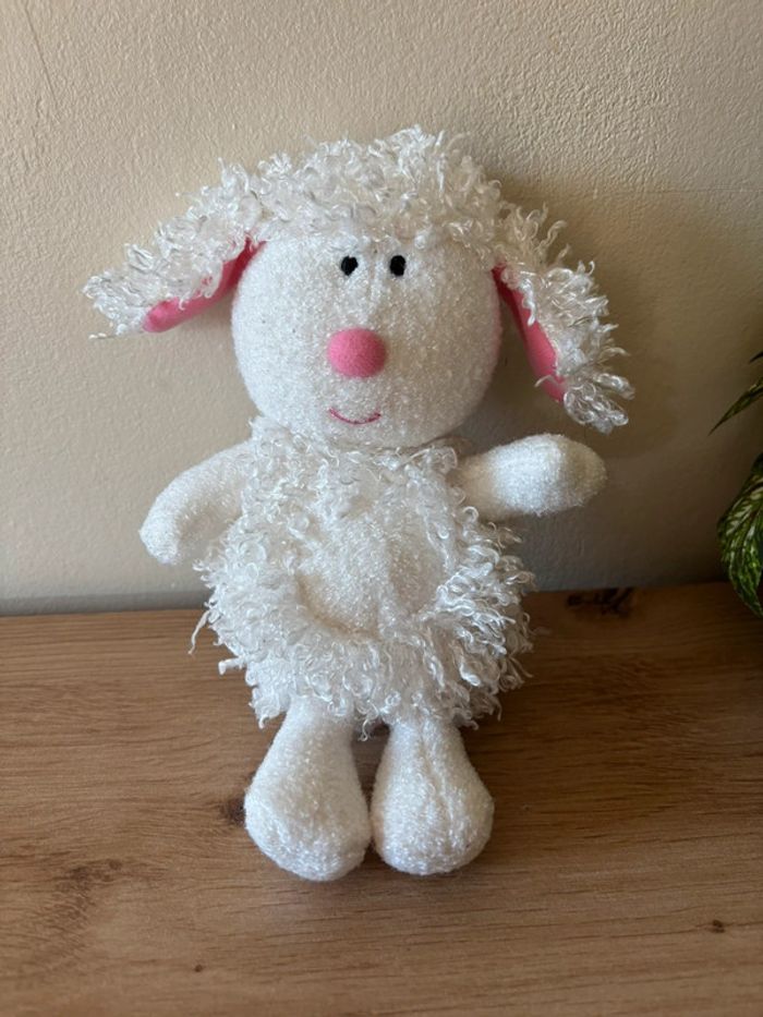 Doudou peluche mouton blanc phosphorescent luminou