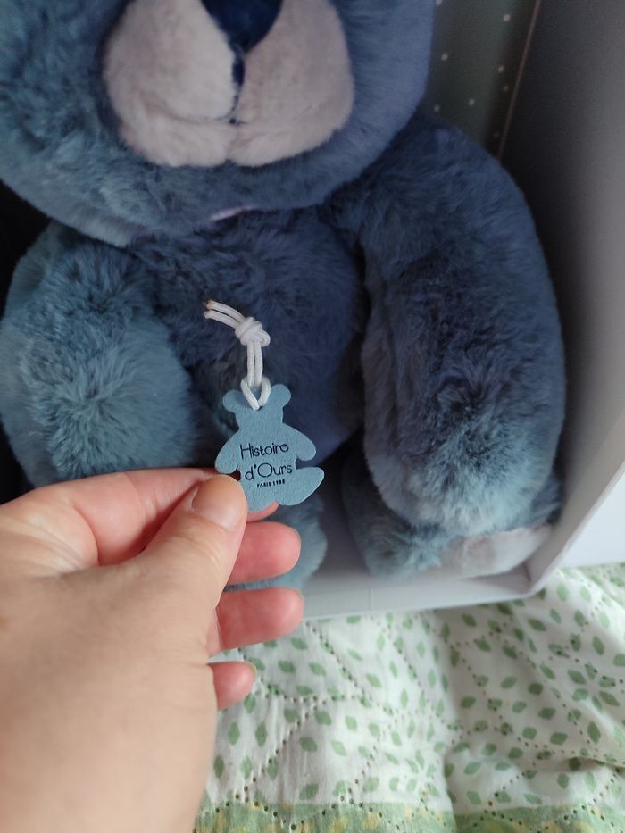 Doudou ours bleu histoire d'ours - photo numéro 3