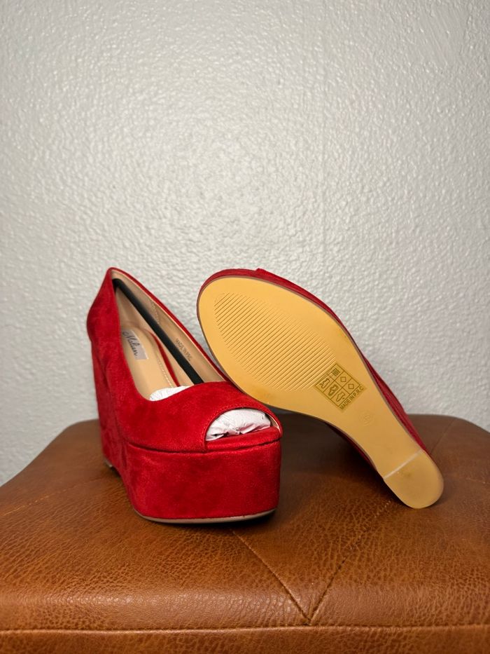 Escarpins compensés rouges – Malien - photo numéro 7
