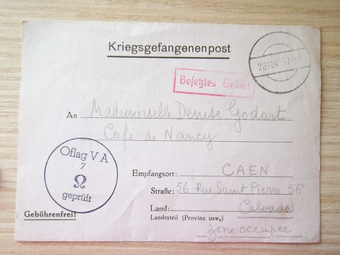 correspondance prisonnier 26 nov.1940 document militaire