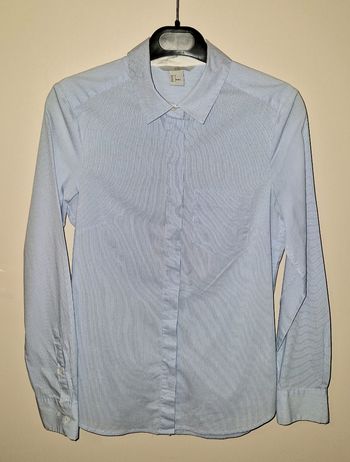 Chemise rayée bleu clair et blanche 34 neuve