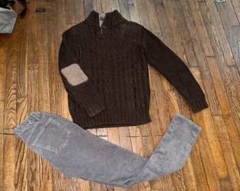 Pull Massimo dutti et pantalon velour Monoprix 12 ans