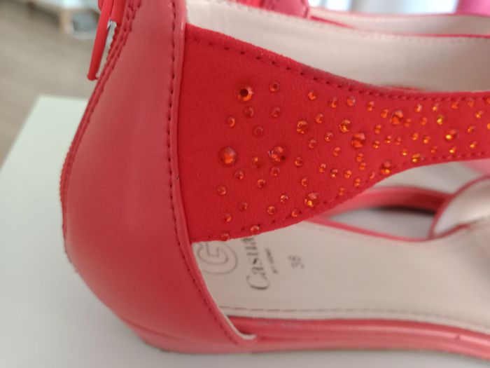 Sandales compensées corail Casual by Gémo - photo numéro 6