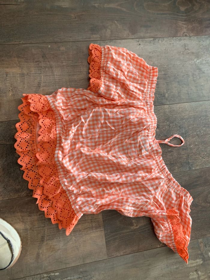 Blouse orange vichy - photo numéro 5