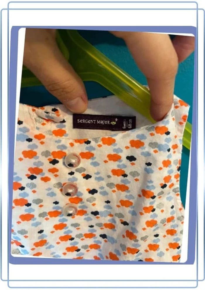 Belle robe doublée bébé fille 6 mois Sergent major - photo numéro 3