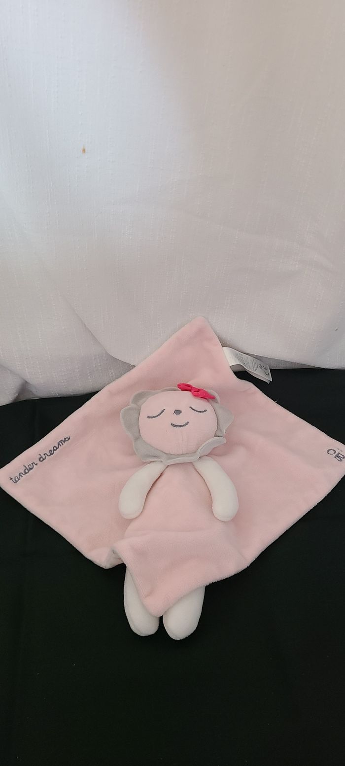 Doudou plat Fleur rose OBAIBI Tender dreams