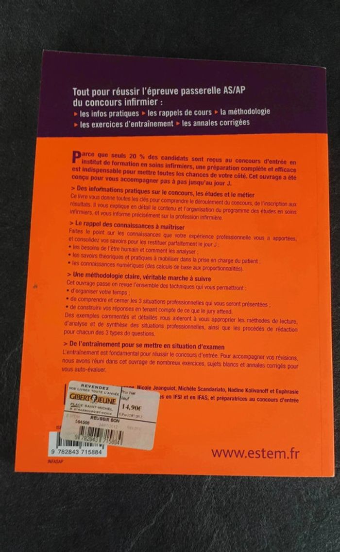 5 € Réussir son concours infirmier : Epreuve passerelle AS / AP Tout en un - photo numéro 2